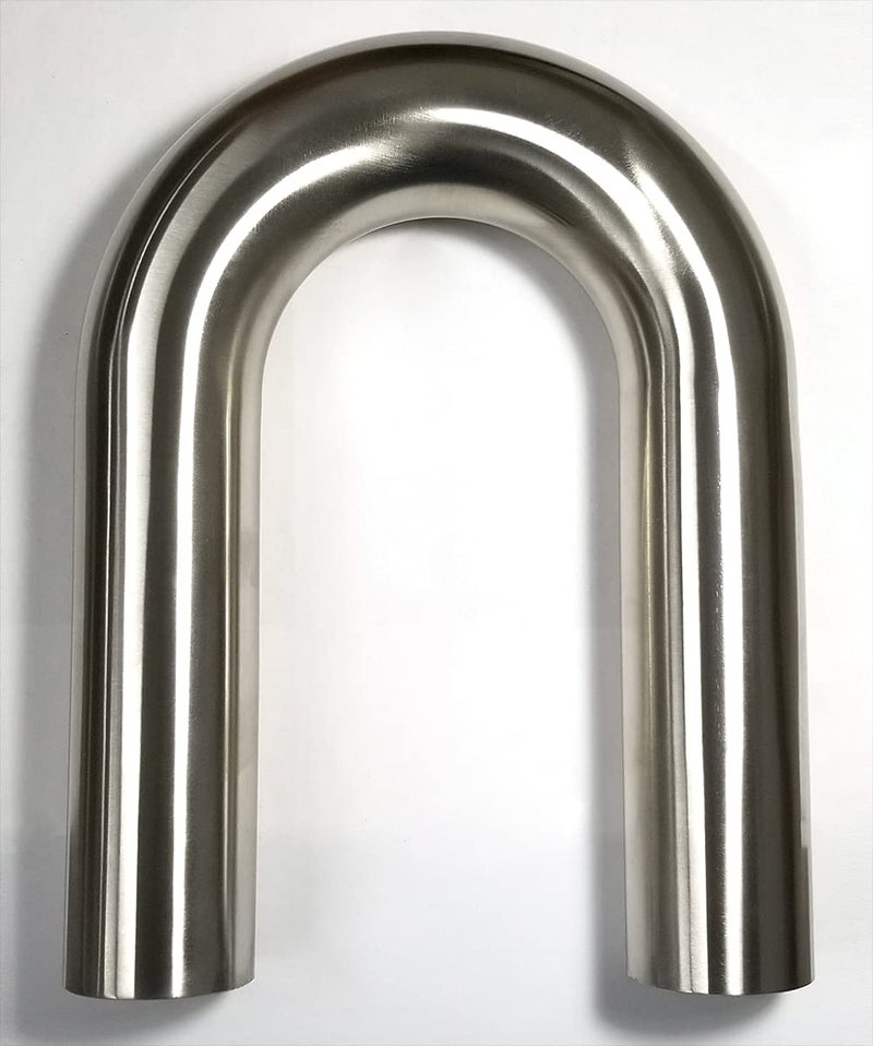 1.5" Stainless 180Â° Mandrel Bend - 1.5D/2.25" CLR Loose Radius - 16GA/.065" Wall - 6" Leg/6" Leg - SS304 - Exhaust Fabrication